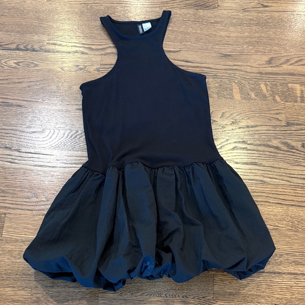H&M Divided Black Bubble Hem Sleeveless racerback tank Dress, s